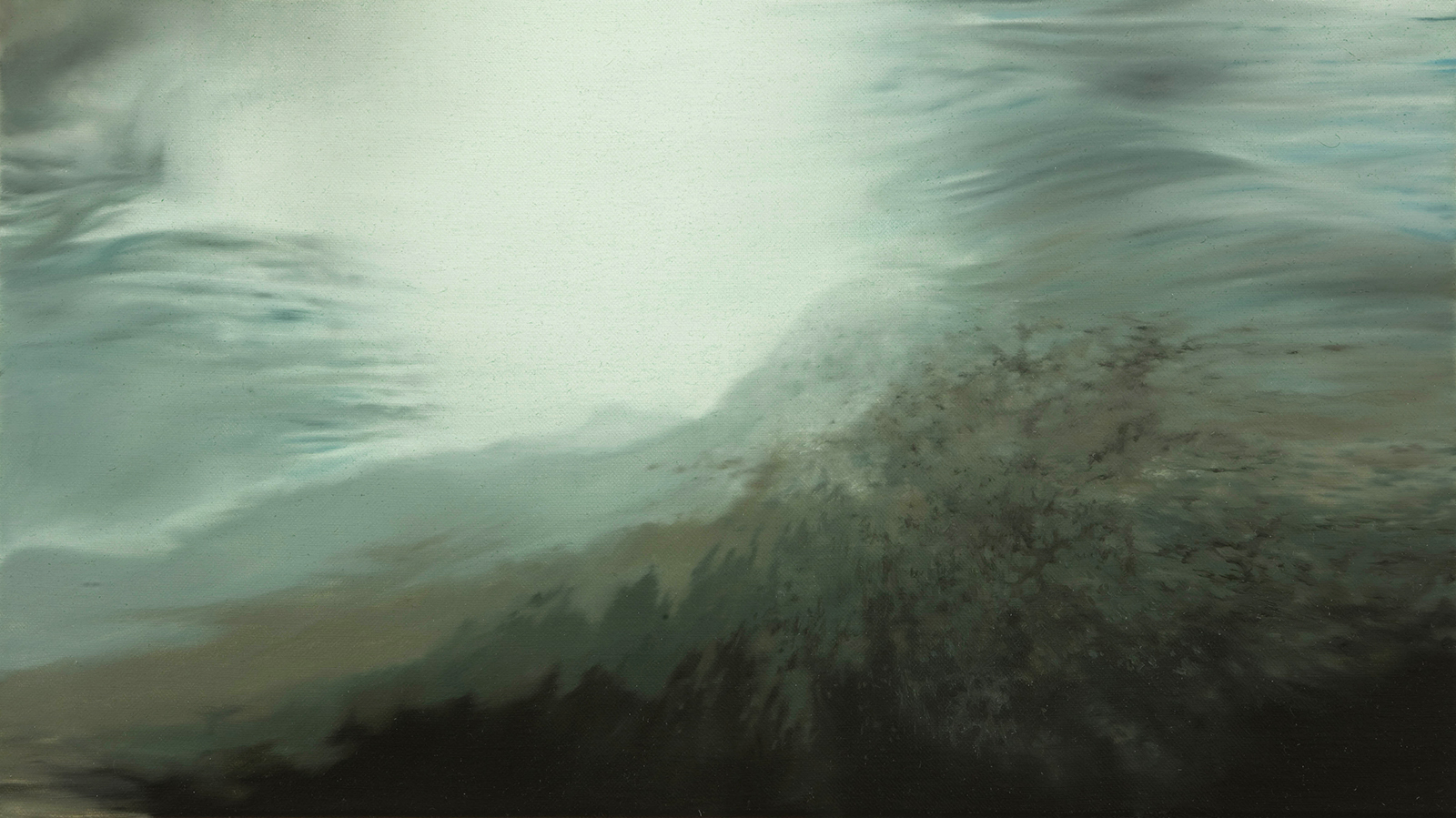 Nordmeer (Brandung) 2007, 30 x 52 cm, Öl auf Leinwand   North Atlantic Ocean (Breakwater) 2007, 30 x 52 cm, oil on canvas